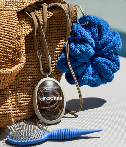 RainDrop Plush Towel Scrunchie with Clip On Carabiner