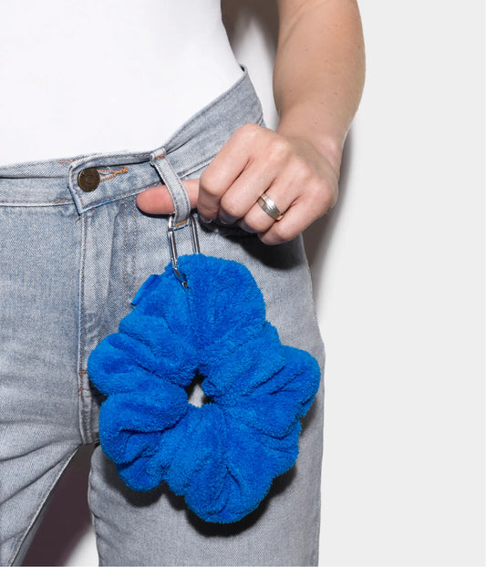 RainDrop Plush Towel Scrunchie with Clip On Carabiner